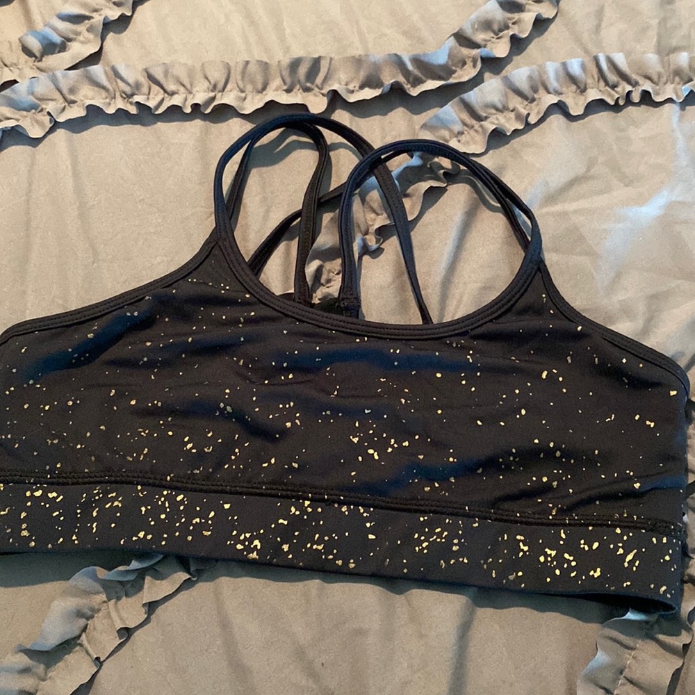 Buffbunny jade bra rose gold splatter print